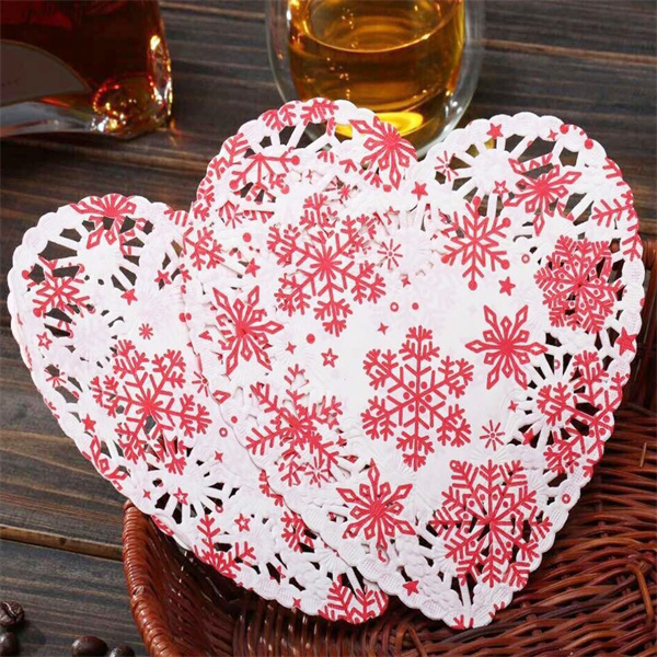 Heart shape paper doilies