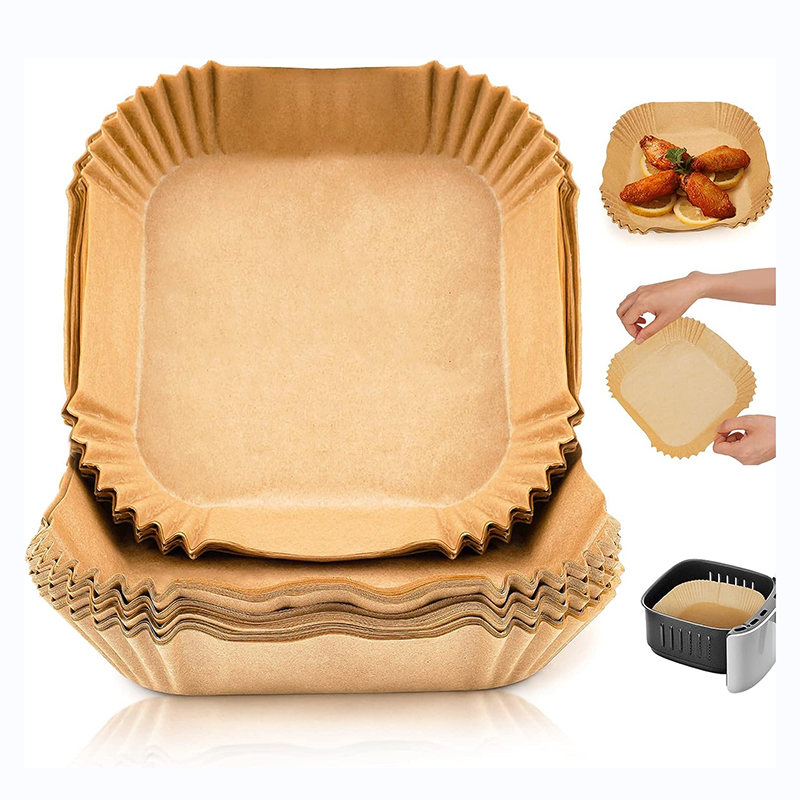 OEM 不沾方形氣炸鍋拋棄式紙內襯,適用於微波爐