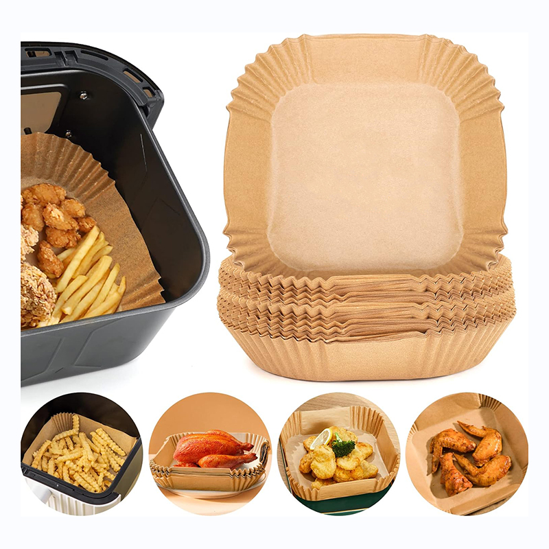 OEM 不沾方形氣炸鍋拋棄式紙內襯,適用於微波爐